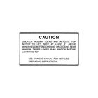 60-47511-1 Convertible Top Caution Decal Ford Eckler
