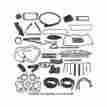 66-69052-1 Eckler S Thunderbird Complete Weather-strip Kit Convertible Long Cowl Drain Tubes