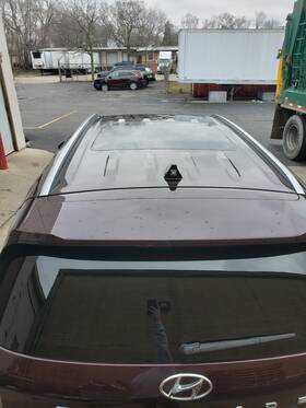 152-10258a Hyundai 20 21 22 23 Palisade Bare Metal Roof Cut With Dual Sunroof Hole Red W7b
