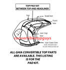 Ktp1 M T Mfg Co Vw Karmann Ghia Convertible Top Padding Set 1955-1979