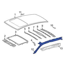 612100e010 Toyota Oe For Highlander 2020-2021 Right Roof Side Rail