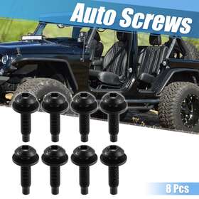 Uauto1 746453878864 8pcs Hard Top Torx Screws Bolts For Jeep Wrangler 2007-2018 Extra Long Black