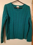 St Johns Bay Women Size Classic Cable Knit Pullover Neck Sweater Teal (W144. Fixed Price $21.30.