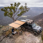 Retractable Black Aluminium Awning With Led Light For 4X4 Adventures 8.2X8.2FT. Fixed Price $1000.99.