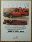 1990 Isuzu Amigo 4-WHEEL Drive Removable Canvas Top Pickup Magazine Ad. Fixed Price $14.99.