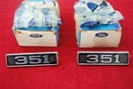 69 Nos Ford Mustang "351" Hood Scoop Emblems Pr Old Style Pin Mount C9ZZ 16637. Fixed Price $189.00.