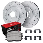 For Volkswagen Touareg 08-09 Drilled & Slotted Front Brake Kit Optimum Pads. Fixed Price $590.28.
