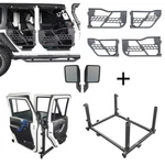 Off-road Steel Half Door + Mirror Storage Cart For Jeep Wrangler Jk 07-18 4-DR. Fixed Price $388.65.