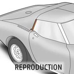 Weatherstrip Seal For Late 1969-77 C3 Corvette Cpe Rh Side Window Rear Vertical. Fixed Price $53.95.