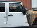 2011-2018 Jeep Wrangler Right Passenger Side Front Door Burned Top Usable White. Fixed Price $180.00.