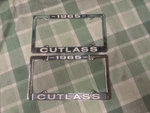 Chrome "1965 Cutlass" License Plate Frames Coupe Convertible 442 Oldsmobile. Fixed Price $21.99.