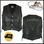 Ladies Classic Style Motorcycle Biker Top Quality Leather Vest Side Lace Up Uk. Fixed Price $36.29.
