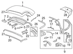 #9 - 97 02 Porsche Boxster Convertible Roof Top Frame Assembly. Fixed Price $1995.00.
