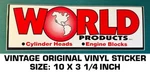 World Products Cylinder Heads Engine Blocks-vintage Original Vinyl Decal Sticker. Fixed Price $10.90.