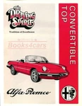 Alfa Romeo Spider Convertible Top Service Shop Repair Manual Book. Fixed Price $39.95.