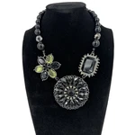 Premier Designs Faux Onyx Rhinestone Convertible Floral Necklace Brooch Pin. Fixed Price $10.95.