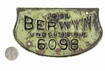 1931 Berwyn Illinois Vehicle License Plate Tax Topper Chicago Vintage. Fixed Price $139.99.