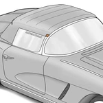 Front Header End Weatherstrip Seal For 1956-62 C1 Corvette Conv Top Right Side. Fixed Price $22.95.