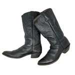 Vintage Acme Leather Flat Top Cowboy Boots Black 7D. Fixed Price $120.00.