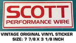 Scott Performance Wire Vintage Original Vinyl Decal Sticker - Racing Engine. Fixed Price $7.33.