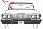 1963 1964 Impala 2 Dr Hardtop Or Convertible Windshield Seal 63C-79500-H/C*. Fixed Price $30.00.