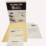 Moss Motors Mg Tc Td Tf Parts List Ninth Edition 1968 With Memo & Envelope. Fixed Price $44.99.