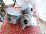 Triumph TR6 Used Venolia Flat Top Forged Pistons X 3 W/ Pins .040" Os. Fixed Price $80.00.