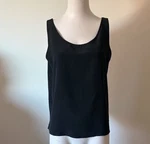 Premier Collection Flowing Silk Elegant Black Sleeveless Women's Top Size Lp. Fixed Price $28.00.