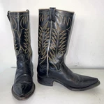 Vtg 60S Sz 8 Men's Cowboy Boots Flat Top Square Toe Snub Nose Unbranded Ll Acme. Fixed Price $145.00.